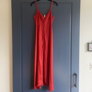 For Love & Lemons - Isabella Button Up Maxi Dress in rust